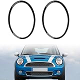 JAOGAUS Anello Fanale Compatibile con BMW MINI COOPER R55 R56 R57 R58 R59 2007-2015, Fanali Anteriori Sinistro e Destro, Nero