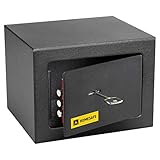 HomeSafe HV15K Cassaforte Piccola con Chiave, 15x20x17cm (HxLxP), Cassaforte da Armadio per Sicurezza Domestica, Cassetta di Sicurezza per Soldi, Gioielli, Oggetti di Valore