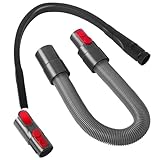 GROFIS Set di 4 Ricambio Accessori con Cannuccia Lunga Piatta, Tubo di Prolunga, Blocco Dell'interruttore e Adattatori per Dyson V15 V11 V10 V8 V7 Aspirapolvere, Pulisci Angoli e Spazi Vuoti
