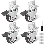 Set da 4 ruote per mobili 50 mm – con freno – capacità di carico 120 kg – ruote per mobili pesanti – ruote girevoli – ruote per carrello – rotelle piroettanti – incluse viti e cacciavite