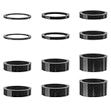 Distanziatore in fibra di carbonio, 12 pz distanziatori per casco per manubrio della bicicletta, distanziatore per casco da bicicletta per bici da strada BMX Distanziatori per sterzo ha 6 dimensioni