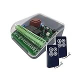 domyno Centralina universale per serranda, garage, saracinesca, motore avvolgibili, tapparella tubolare con ricevente radio 433 mhz e 2 telecomandi