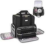 IVODEELA Borsa Porta Smalti per 80 bottiglie(15 ml-0,5 fl.oz) e una lampada per unghie UV,Doppio Strato Valigetta Porta Smalti con due borse rimovibili,Nero (Solo Borsa)