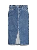 VERO MODA Gonna in Denim Lunghezza al Polpaccio con Spacco 5 Tasche Maxi Skirt, Colore:Blu, Taglia:XS