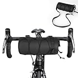 flintronic Borsa da Manubrio Bici, Borsa da Telaio Bici Impermeabile, Borsa da Manubrio Bici di Grande capacità con Tracolla, per Mountain Bike MTB, Bici da Strada-Nero