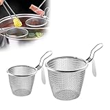 Cestello per pasta a rete, in acciaio inox, per bollire e sbollentare, con inserto per pasta, colino da appendere, utensili da cucina per spaghetti, ramen, pho e verdure