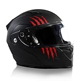 Finest Folia Set di 2 adesivi per casco da moto, 7,5 x 7,5 cm, autoadesivi, impermeabili, K173 (rosso carmine)