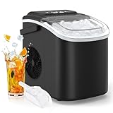 Macchina Ghiaccio PALINTH, 12kg/24h, Macchina Per il Ghiaccio Da Casa Autopulente, Pronto in 6-12 Minuti, con Maniglia/Paletta/Cestello