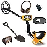 My Brand - Metal Detector Garrett ACE 300i + Cuffie + Piastra + Pala Nero + Guanti per Adulti e Adolescenti