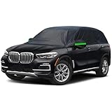 generico mezza copertura auto protezione anti-sole Compatibile con Ford Galaxy 2000-2025,anti-polvere,vento,neve,tutte le stagioni,con strisce riflettenti(Black)