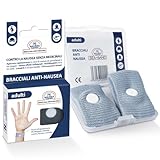 P6 Nausea Control, Bracciali Anti-Nausea per Adulti, Dispositivo medico CE di classe I, Riutilizzabili e Lavabili, Indicati per contrastare qualsiasi tipo di nausea - Confezione da 2 Bracciali