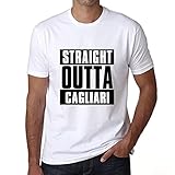 Uomo Maglietta Direttamente da Cagliari – Straight Outta Cagliari – T-Shirt Stampa Grafica Divertente Vintage Idea Regalo Originale alla Moda Bianco S
