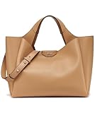 DKNY Willa Satchel, 100% Poliuretano Donna, Cappuccino, Large