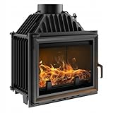 KRATKI Maja Camino a legna in ghisa con presa d'aria 8 kW Ø 200 - stufa a legna conforme BImSchV 2, Efficienza termica 80% - Inserto per camino riscalda a 100 m², apertura a sinistra - 70.1x60x36 cm