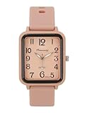 JSDDE Orologio da donna con cinturino in silicone, orologio analogico al quarzo, con quadrante rettangolare, facile da leggere, numeri arabi, orologio da polso per infermieri studenteschi e ragazze