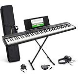 Alesis Pianoforte Digitale 88 Tasti con 480 Suoni, Altoparlanti, USB MIDI, Custodia da Trasporto, Cuffie, Pedale e Lezioni per Principianti