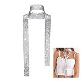 LBJFYHJN Sciarpa argento Glitter, sciarpa sottile paillettes per le donne, glitter metallico, adatto per partito, matrimonio, festa serale.