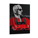 YRNQ Poster per Ferrari Enzo Red Italy Sport Car Racing Supercar Poster per Ferrari Enzo Red Italy Sport Car Racing Quadro decorativo su tela opera d'arte da parete immagine 60 x 90 cm