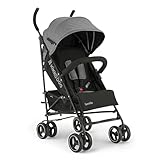 Passeggino KikkaBoo BEETLE, Passeggino da viaggio fino a 22 kg, Pieghevole, Leggero, Compatto, Grigio