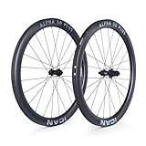 ICAN Alpha 40/50 Plus 1520g/1535g/1555g Ruote per bici da corsa in carbonio 700C Freno a disco Larghezza interna 23mm (Compatibile con ruota libera Road HG, Alpha 50 Plus)