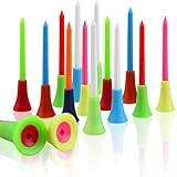 Crestgolf Golf Tees Multi Color Professionale da 50 Pezzi, 3 1/4 Pollici (83 mm), Unisex Adulti, Senza Maniche, Colletto Club, Regular, Multi Color