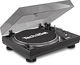 TechniSat TECHNIPLAYER LP 300 - Giradischi professionale USB per DJ (con funzione scratch e digitalizzazione, velocità: 33/45 giri/min, azionamento diretto controllato al quarzo) nero