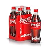Coca-Cola Original Taste – 4 Bottiglie da 660 ml, Tutto il Gusto Originale di Coca-Cola in bottiglia PET 100% Riciclabile, Bevanda Analcolica