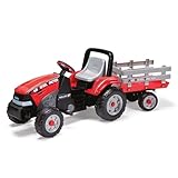 Peg Perego Maxi Diesel Tractor - Trattore a Pedali per Bambini dai 2 Anni con Rimorchio Rimovibile, Sedile Regolabile e Clacson