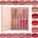 Rossetto 12 pezzi Matte Liquid Lipgloss Rossetto Matte Kit lucidalabbra per liquido opaco Kit regalo liquido per cosmetici a lunga durata impermeabile