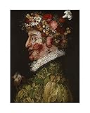 Social Crazy Stampa in Tela Canvas 100% QUALITà ITALIA - Giuseppe ARCIMBOLDO - PRIMAVERA - effetto Dipinto Idea Regalo Casa quadro cucina stanza da letto soggiorno (52x70 cm)