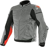 Dainese Super Race Giacca in pelle motociclistica Grigio/Rosso 48