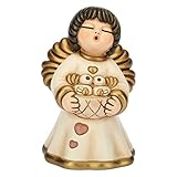 THUN - Angelo della Famiglia con Uccellini - Formato Piccolo - Ceramica - 11,2 cm h