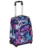 Seven Trolley Fisso, GraffitiMix, Viola, 2 in 1, Doppio Uso, Trolley e Zaino, Zaino Scuola Viaggio, Bambina Ragazza