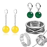 JinYu 7 set anime Goku nero anello tempo anello con Potar orecchino Cosplay Prop accessorio, Metallo non prezioso, Nessuna pietra preziosa