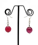 Orecchini Donna in Agata Fucsia Sfaccettata, Pietre Dure, Fatti a Mano, Mod. Madame