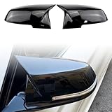 MKptopia 2 pezzi di ricambio per specchietto retrovisore per porta laterale Accessori per auto compatibile con BM-W serie 1 2 3 4 F20 F21 F22 F30 F32 F36 X1 F87 M3 i3-Nero