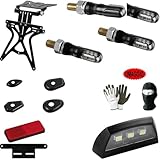 COMPATIBILE CON HONDA CB 750 HORNET KIT PORTATARGA REGOLABILE ALTEZZA,LARGHEZZA,INCLINAZIONE PER MOTO+4 FRECCE LED+LUCE TARGA+CATARIFRANGENTE+SUPPORTO+PIASTRE CARENA OMOLOGATO