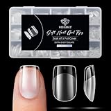 Modelones 510 Pezzi Unghie Finte, 15 Taglie Tip in Gel per Unghie Ricostruzione, Gel Tips Unghie Copertura Completa per Nail Art Salone Manicure, Quadrato XS- Semi Matte