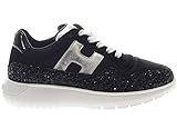 Hogan Junior Sneaker in Tessuto e Glitter H 371 Primavera Estate 2019 Nero 32 Taglia Europea : 32