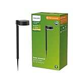 Philips LED Vynce Paletto Solare da Parete per Esterni, Quadrata, Luce Bianca Calda, 1.5W, IP44, Nero