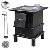 Stufa a Legna Portatile per 1-4 Persone Stufe a Legna da Interno con Canna Fumaria da 97cm Lamiera in Acciaio Spesso Cucine da Campeggio per uso Interno ed Esterno