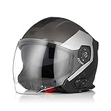 ORIGINE Casco Moto Jet Bluetooth Omologato ECE con Doppia Visiera