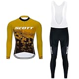 Moxilyn Uomo Ciclismo Autunnale Complet Abbigliamento Ciclismo Set Manica Lunghi Tuta Ciclismo Per Bici Da MTB Pantalone Con Imbottiti in 20D Traspirante