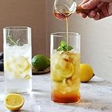 Bicchieri trasparenti da 4 pezzi, 400 ml, set di bicchieri da long drink, sottili, rotondi, eleganti bicchieri da bar per acqua, succhi di birra, bevande e cocktail, mojito e bevande miste (vetro,