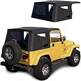 Sierra Offroad Soft Top for 1997 to 2006 Jeep Wrangler TJ - Black, Sailcloth Vinyl - 2 Door Jeep Soft Top with Rear Plastic Tinted Windows - Factory Precision Fit Replacement - No Upper Door Skins