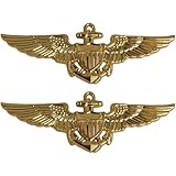 HiyyFloy Spilla Ali Distintivo Pilota Dorata Costume Pilota Spilla Bavero Spilla in Lega Spilla 'Aeronautica Spilla Pilota Spilla Ali Aviatore in Metallo per Cappello