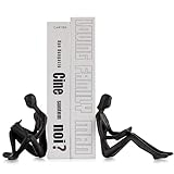 Sziqiqi Fermalibri per Scaffali Docorative - Fermalibri in Ghisa per Libri Pesanti Coppia Lettura Scaffale Oggetti Decorativi Statua Moderna Metallo Ferma Libri Scultura Regalo per Amanti Libro Nerd