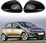 Cappuccio Dello Specchietto Retrovisore Sostituzione per Opel Corsa D 2006-2014 / Corsa E 2014-2019, Cappucci per Specchietti Retrovisori Cromati Copri Specchietto Retrovisore Automatico (Nero)