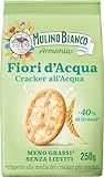 Mulino Bianco Cracker Fiori d'Acqua con Meno Grassi, Snack Salato per la Merenda, Senza Olio di Palma, Senza Lievito, 250 g