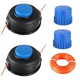 HUAREW 2 pezzi T25 Decespugliatore Testa di Ricambio Adatta per Husqvarna 966674401 Tosaerba per 122LDX 124L 125L 125LDX 128L 128LD, con 2 Bump Knob e 1 Linea di Corde Strimmer in Nylon da 15 m